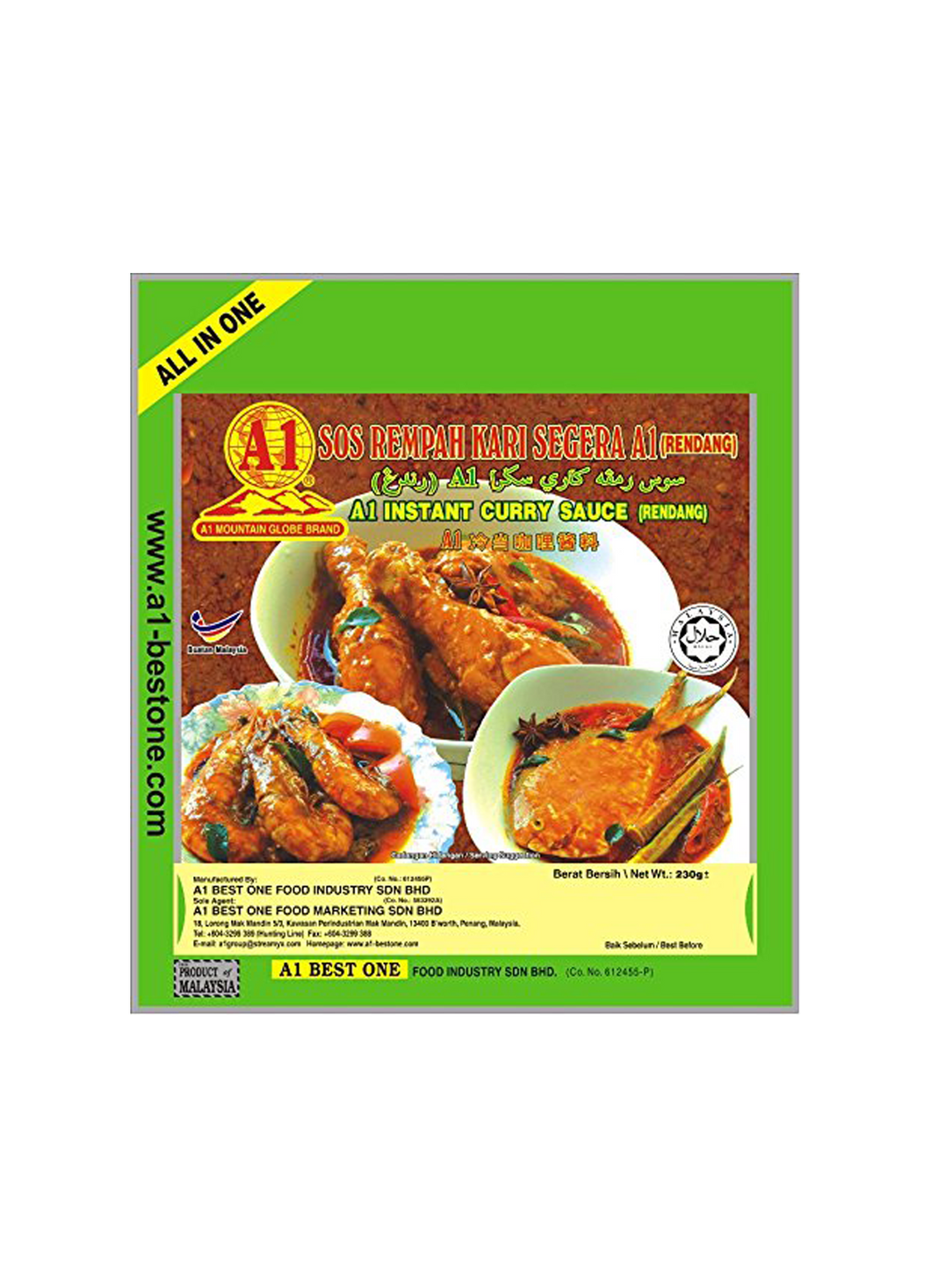 A1 Instant Curry Sauce (Rendang) 230g