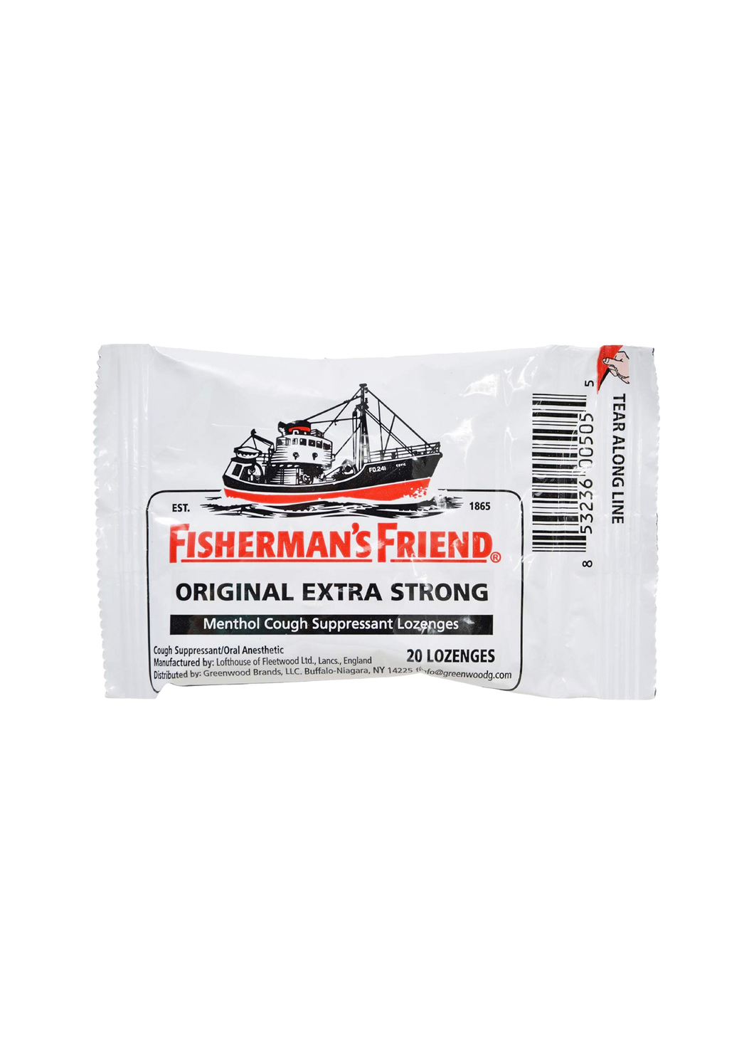 Fisherman's Friend Menthol Cough Suppressant Original Extra Strong 20 Lozenges