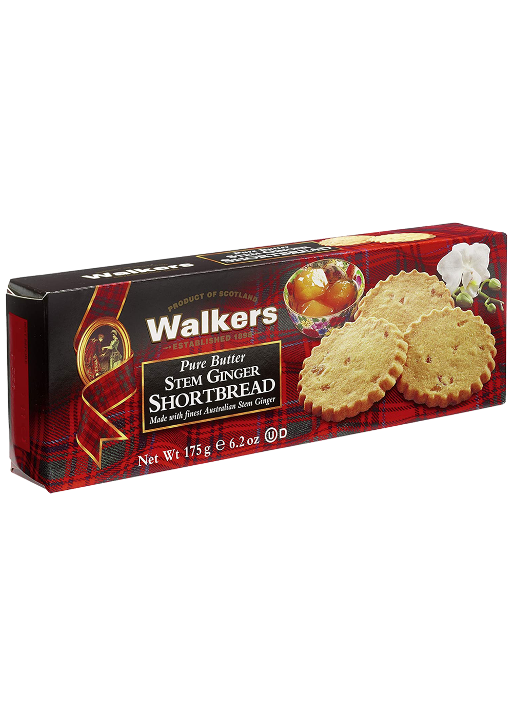 Walkers Pure Butter Stem Ginger Shortbread 175g